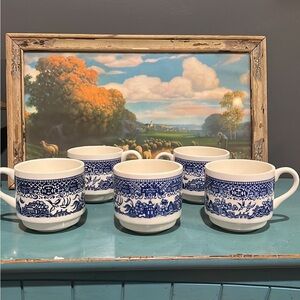 Blue willow mugs